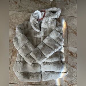 BCBG- FUR COAT SIZE MEDIUM